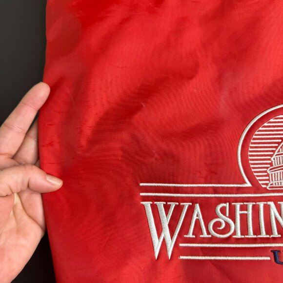 Vintage "Washington D.C." Red Nylon Tote Bag, Full Zip Closure, Americana Kitsch - Picture 4 of 12